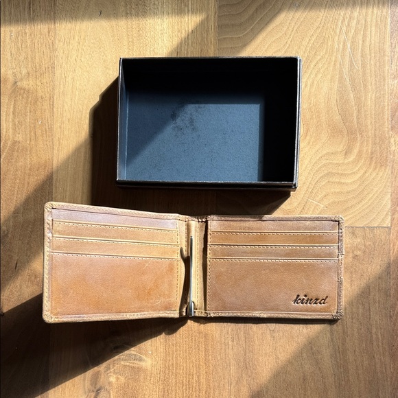 Brown Leather Wallet bifold Card Holder - Picture 3 of 6